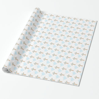 Baptism Baby Boy Blue Wrapping Paper Cadeaupapier