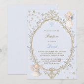 Baptism baby boy Invitation Kaart (Voorkant / Achterkant)