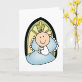 Baptism Baby Boy Kaart (Gele Bloem)