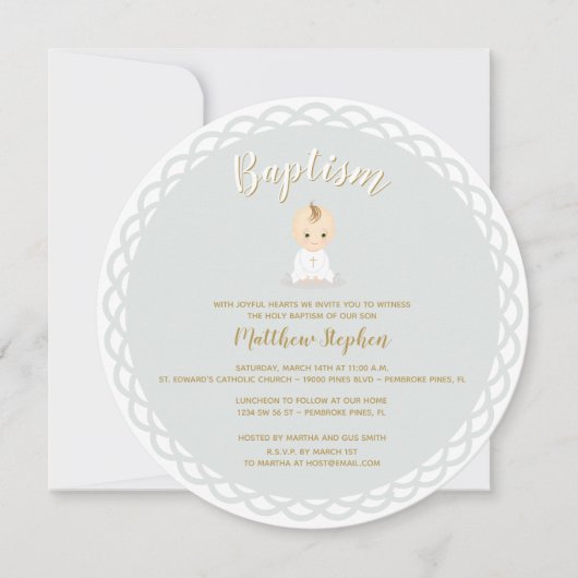 Baptism Baby Boy Kaart (Voorkant)