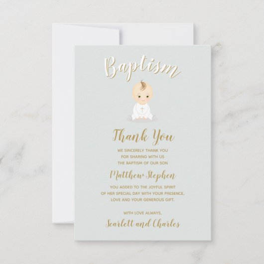 Baptism Baby Boy Kaart (Voorkant)
