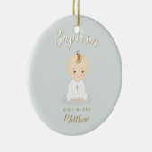 Baptism Baby Boy Keramisch Ornament (Rechts)