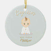 Baptism Baby Boy Keramisch Ornament (Voorkant)