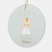 Baptism Baby Boy Keramisch Ornament (Links)