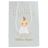 Baptism Baby Boy Medium Cadeauzakje (Voorkant)