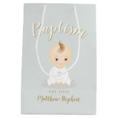 Baptism Baby Boy Medium Cadeauzakje (Achterkant)