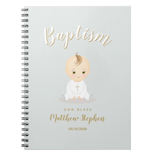 Baptism Baby Boy Notitieboek (Voorkant)