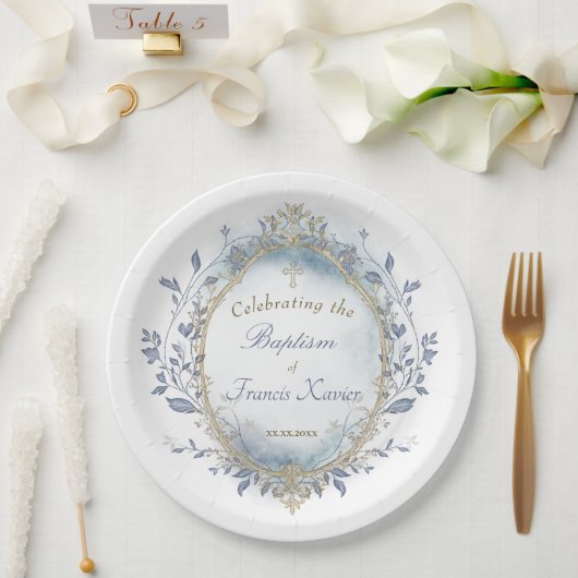 Baptism baby boy  papieren bordje (Huwelijk)