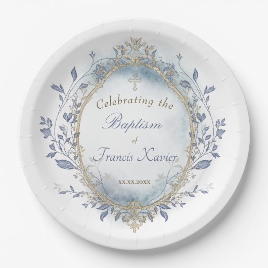 Baptism baby boy  papieren bordje (Voorkant)