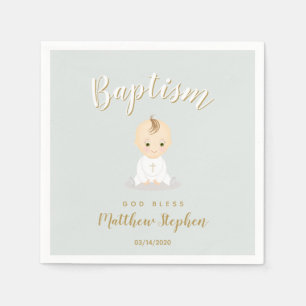 Baptism Baby Boy Servetten