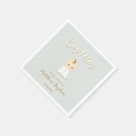 Baptism Baby Boy Servetten (Hoek)