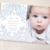Baptism baby boy thank you card kaart