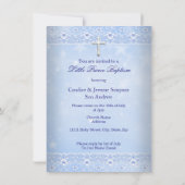 Baptism Baby Foto van Boy Blue Lace Kaart (Achterkant)