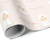 Baptism Baby Girl met Bonnet Cadeaupapier (Rol Hoek)