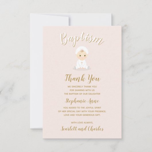 Baptism Baby Girl met Bonnet Kaart (Voorkant)
