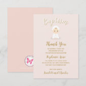 Baptism Baby Girl met Bonnet Kaart (Voorkant / Achterkant)