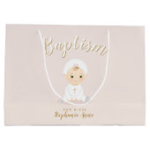 Baptism Baby Girl met Bonnet Large Cadeautasje (Achterkant)