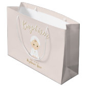 Baptism Baby Girl met Bonnet Large Cadeautasje (Achterkant Gekanteld)