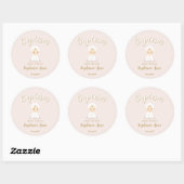 Baptism Baby Girl met Bonnet Ronde Sticker (Vel)