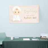 Baptism Baby Girl met Bonnet Spandoek (Beurs)