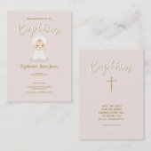 Baptism Baby Girl met Bonnet Visitekaartje (Voorkant / Achterkant)
