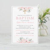 Baptism Baby Girl Uitnodiging Roze Stationery (Staand voorkant)