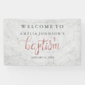 Baptism Banner Marble Roos Gold (Horizontaal)