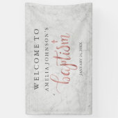 Baptism Banner Marble Roos Gold (Verticaal)