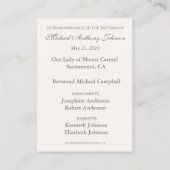 Baptism Blessed Mother & Child Remembrance  Visitekaartje (Achterkant)