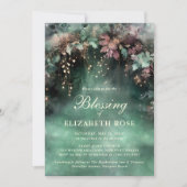 Baptism Blessing Enchanted Forest Garden Botanical Kaart (Voorkant)