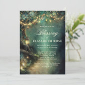 Baptism Blessing Enchanted Garden Forest Landerns Kaart (Staand voorkant)