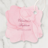 Baptism Blue Blush Pink Floral Bedankjes Labels (Achterkant)