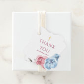 Baptism Blue Blush Pink Floral Bedankjes Labels (In situ)