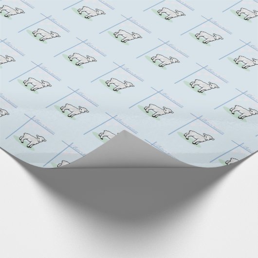 Baptism Blue Boy Lamb,  Cadeaupapier (Hoek)