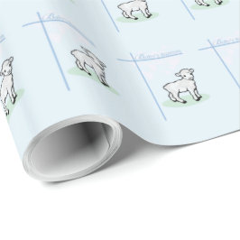Baptism Blue Boy Lamb,  Cadeaupapier