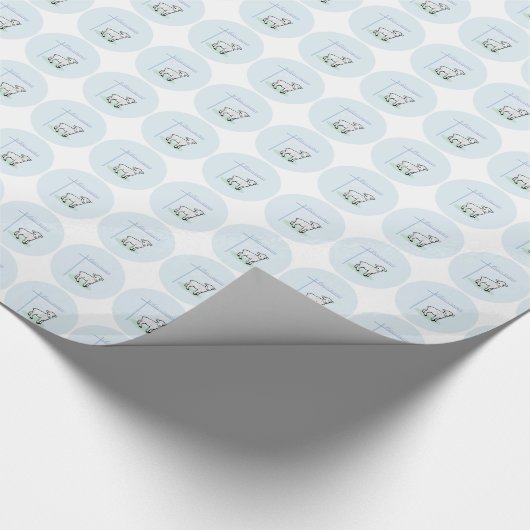 Baptism Blue Boy Lamb,  Cadeaupapier (Hoek)