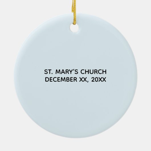 Baptism Blue Boy Lamb,  Keramisch Ornament (Achterkant)