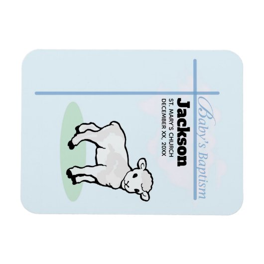 Baptism Blue Boy Lamb, Magneet (Horizontaal)