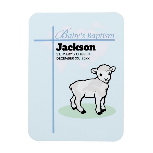 Baptism Blue Boy Lamb, Magneet (Verticaal)