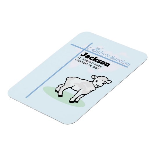 Baptism Blue Boy Lamb,  Magneet (Linkerzijde)