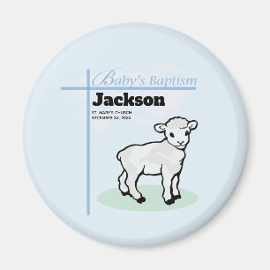 Baptism Blue Boy Lamb,  Magneet