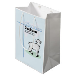 Baptism Blue Boy Lamb,  Medium Cadeauzakje