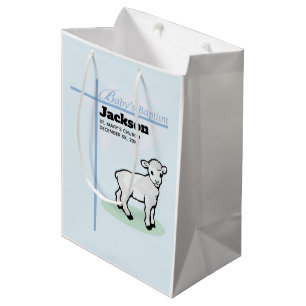 Baptism Blue Boy Lamb,  Medium Cadeauzakje