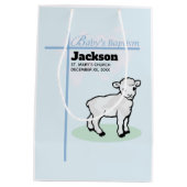 Baptism Blue Boy Lamb,  Medium Cadeauzakje (Achterkant)