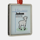 Baptism Blue Boy Lamb,  Metalen Ornament (Rechts)