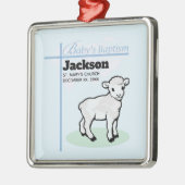 Baptism Blue Boy Lamb,  Metalen Ornament (Links)