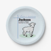 Baptism Blue Boy Lamb,  Papieren Bordje (Voorkant)