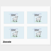 Baptism Blue Boy Lamb,  Rechthoekige Sticker (Vel)