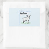 Baptism Blue Boy Lamb,  Rechthoekige Sticker (Tas)