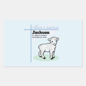 Baptism Blue Boy Lamb,  Rechthoekige Sticker (Voorkant)